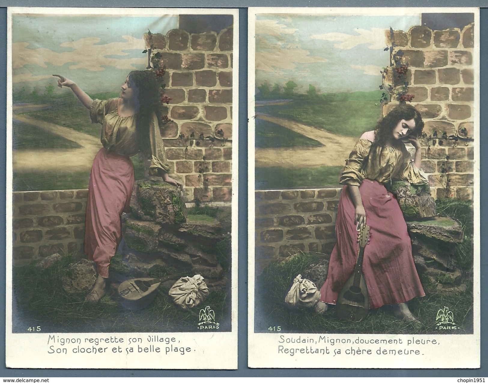 CPA - JEUNE FEMME - MIGNON - 4 CARTES - Femmes