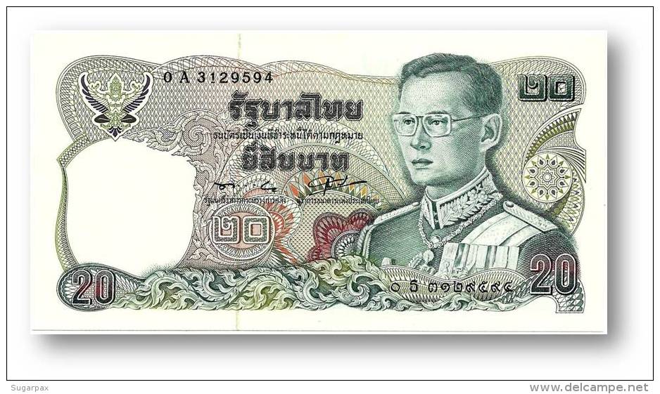 THAILAND - 20 Baht - ND ( 1981 ) - Pick 88 - UNC. - Sign. 56 - Serie 0 A - King Rama IX - 2 Scans - Thaïlande