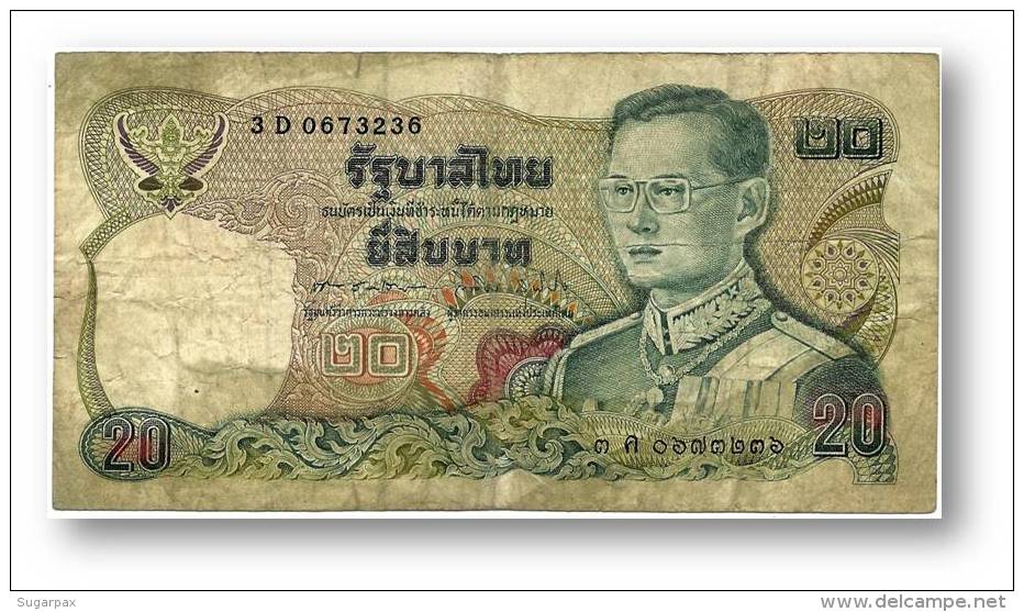 THAILAND - 20 Baht - ND ( 1981 ) - Pick 88 - Sign. 60 - Serie 3 D - King Rama IX - 2 Scans - Tailandia