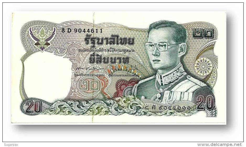 THAILAND - 20 Baht - ND ( 1981 ) - Pick 88 - Sign. 60 - Serie 8 D - King Rama IX - 2 Scans - Tailandia