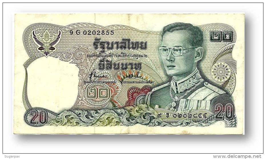 THAILAND - 20 Baht - ND ( 1981 ) - Pick 88 - Sign. 72 - Serie 9 G - King Rama IX - 2 Scans - Tailandia