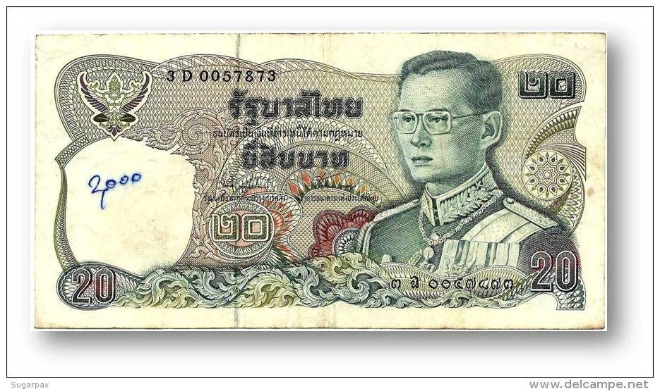 THAILAND - 20 Baht - ND ( 1981 ) - Pick 88 - Sign. 74 - Serie 3 D - King Rama IX - 2 Scans - Thaïlande