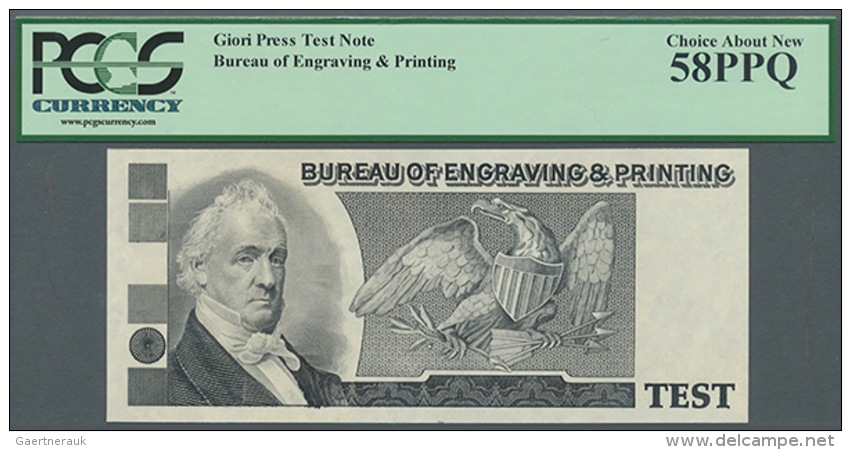 Test Note BUREAU OF ENGRAVING AND PRINTING, Giori Press, First Time Appeared On The Market, Until Now Unknown Note,... - Other & Unclassified
