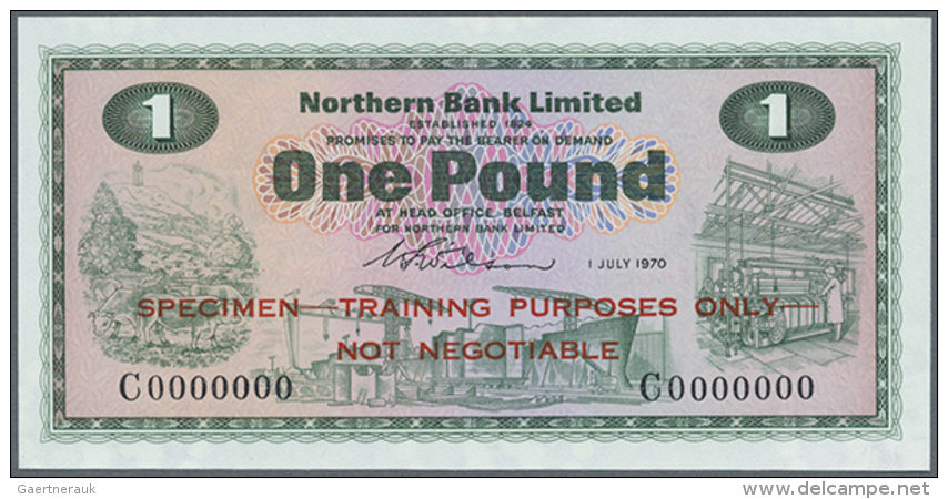 1 Pound 1970 Specimen P. 187as With Zero Serial Numbers, Red Overprint, Condition: UNC. (D) - Other & Unclassified