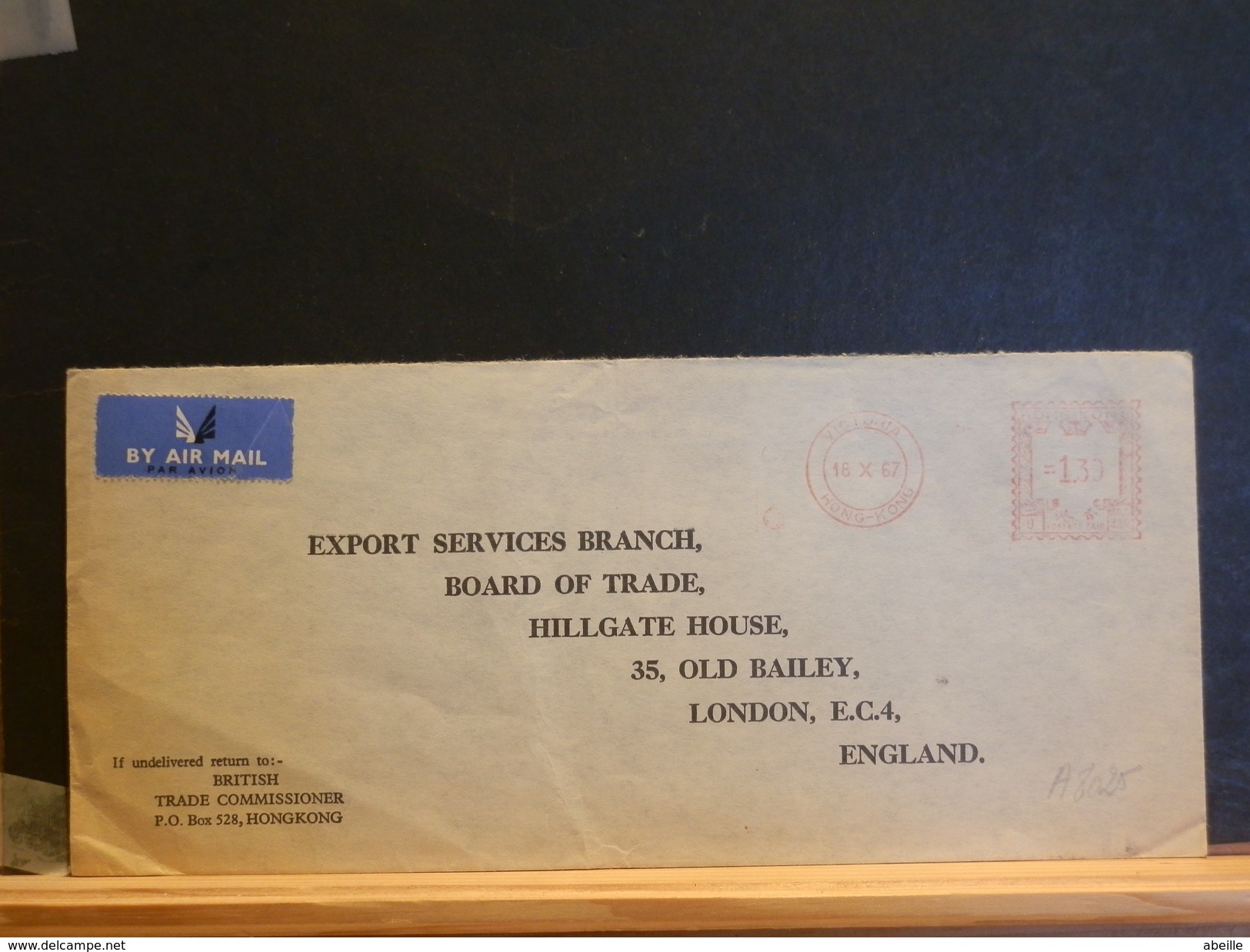 A8025  LETTER HONG KONG TO ENGLAND - Briefe U. Dokumente