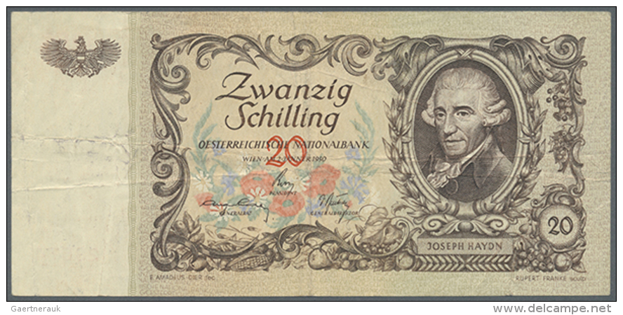 20 Schilling 1950 P. 129a, Used With Folds, Stronger Vertical And Horizontal Folds, No Holes Or Tears, Condition:... - Austria