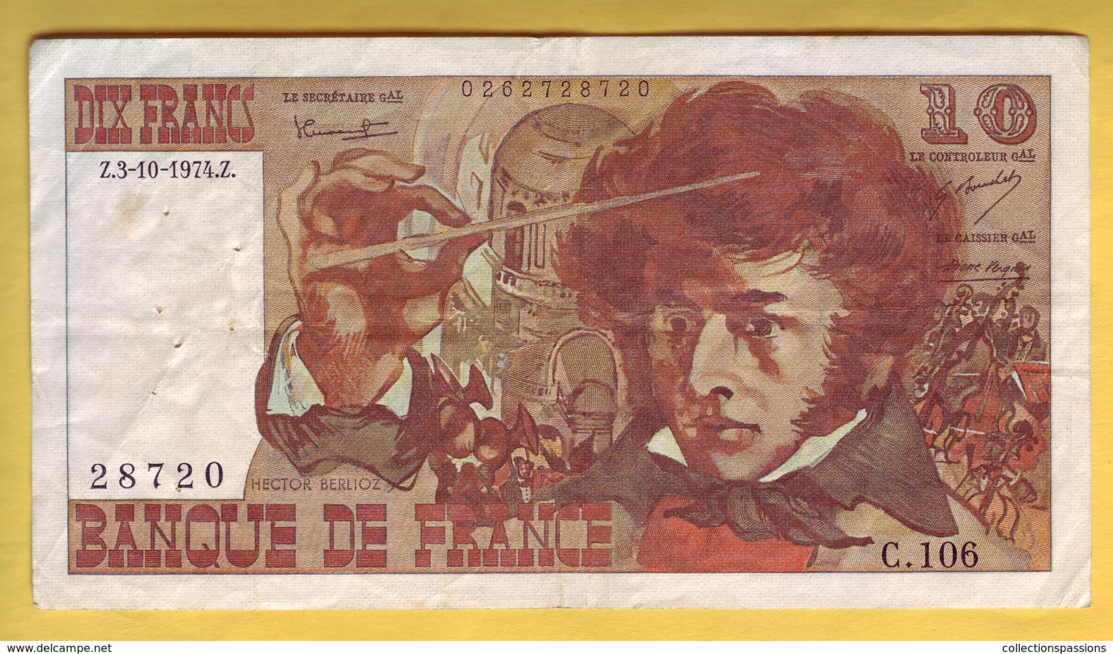 BILLET FRANCAIS - 10 Francs Berlioz 3-10-1974 TTB - 10 F 1972-1978 ''Berlioz''