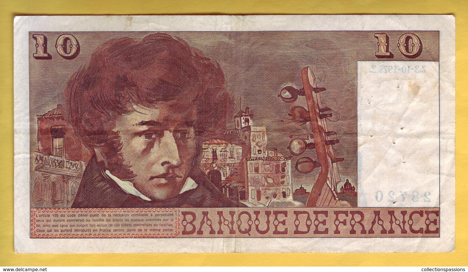 BILLET FRANCAIS - 10 Francs Berlioz 3-10-1974 TTB - 10 F 1972-1978 ''Berlioz''