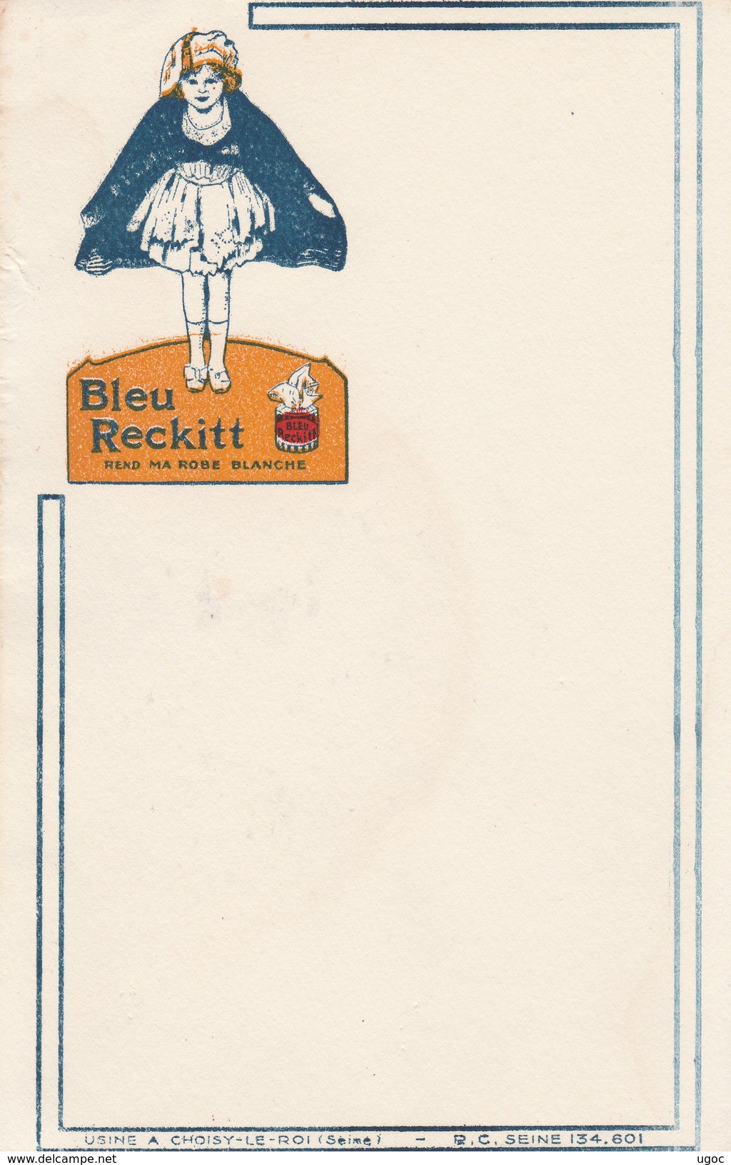 - 94 -  BUVARD PUBLICITAIRE   Teinture Bleu Reckitt à COISY-LE-ROI - 014 - Kleidung & Textil