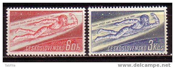 TCHECOSLOVAQUIE \ 1961 - Le Premier Cosmonaut Y.Gagarin - 2v.** - Nuevos