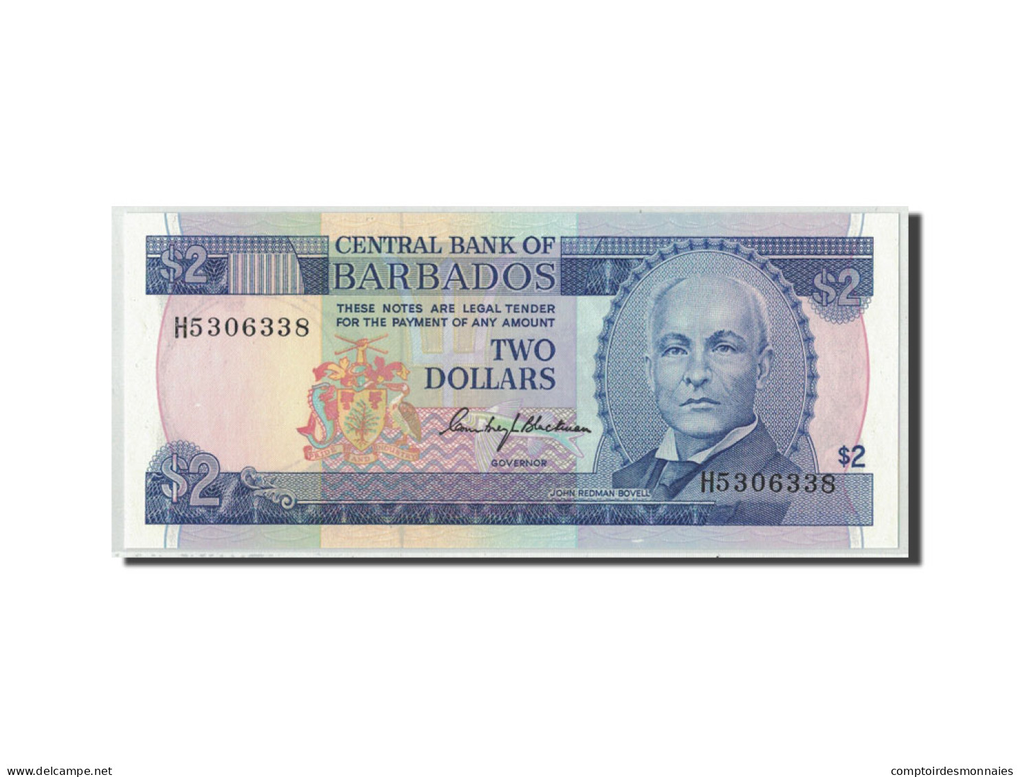 Billet, Barbados, 2 Dollars, Undated (1980), KM:30a, NEUF - Barbades