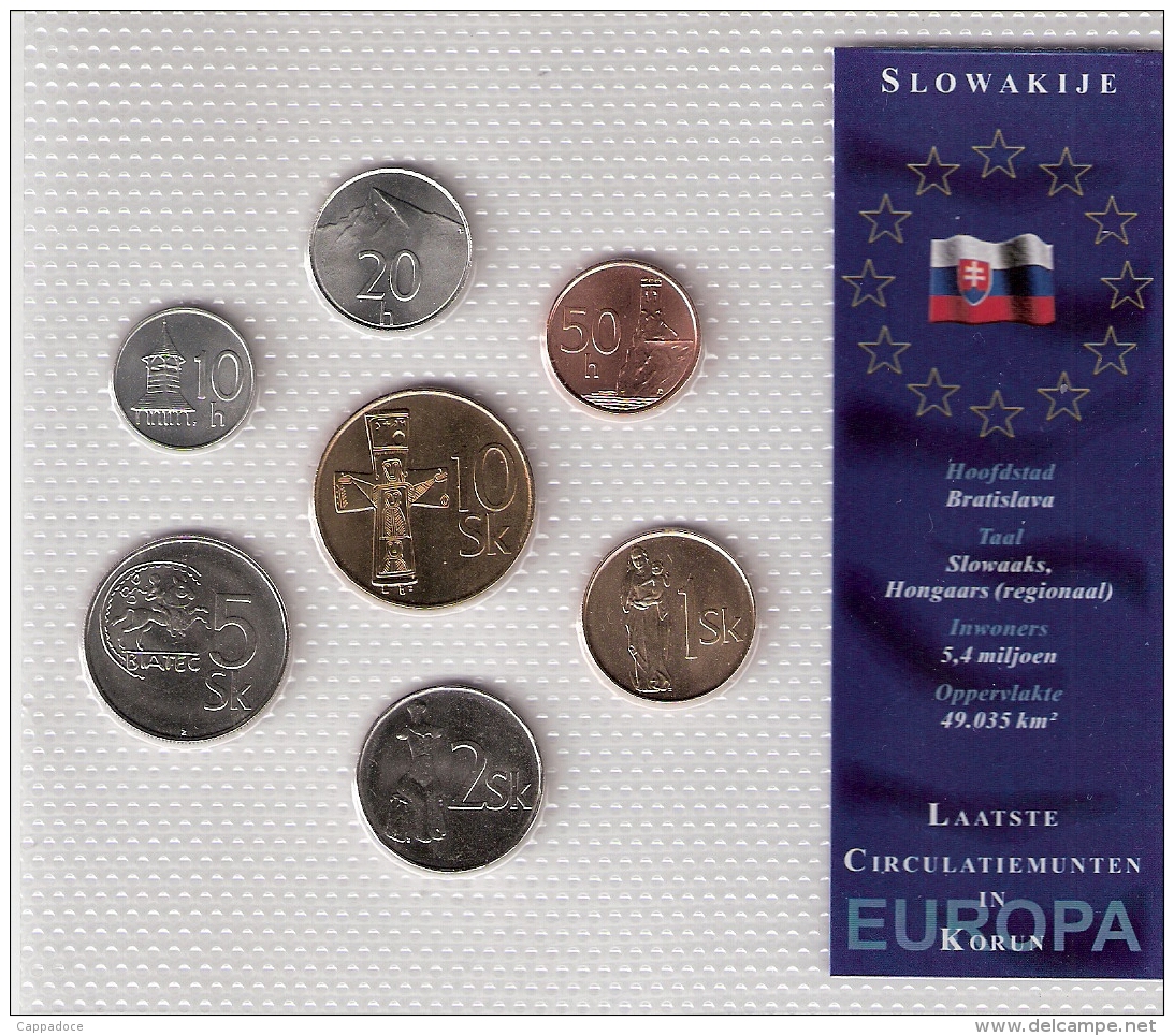 SLOVAQUIE      BLISTER      7 PIECES      1995 - 2001 - 02 - 03      UNC - Autres & Non Classés