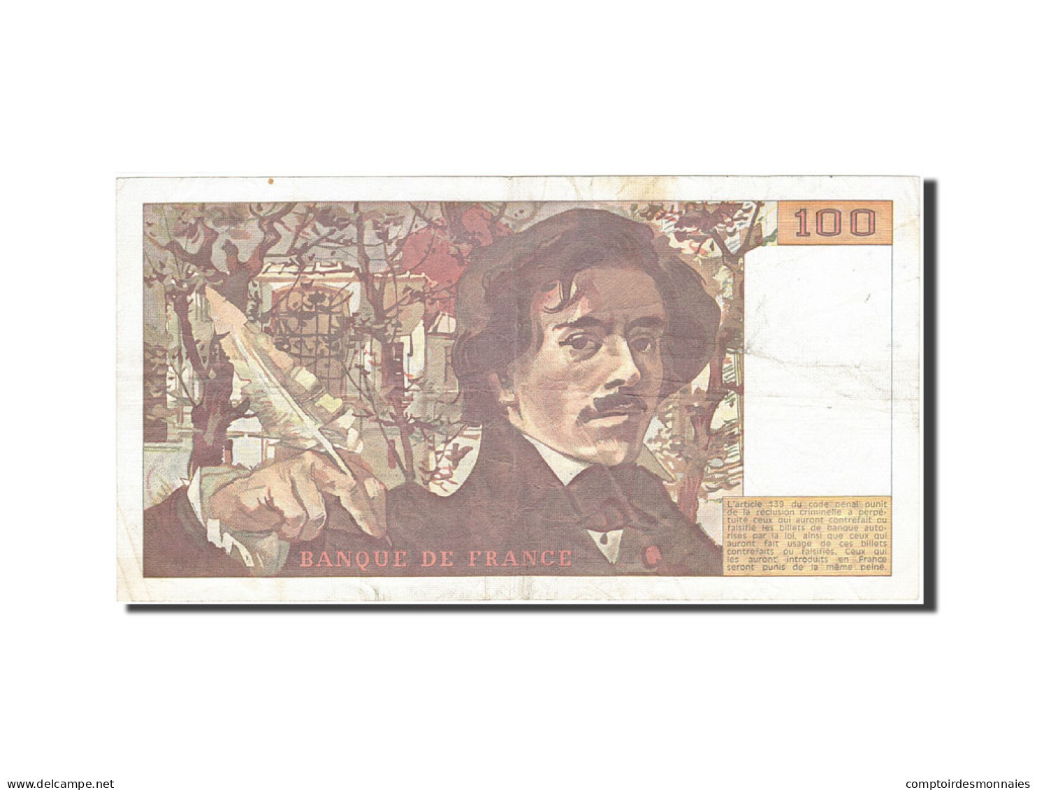 Billet, France, 100 Francs, 1978, 1991, TB, Fayette:69bis.3a1, KM:154e - 100 F 1978-1995 ''Delacroix''
