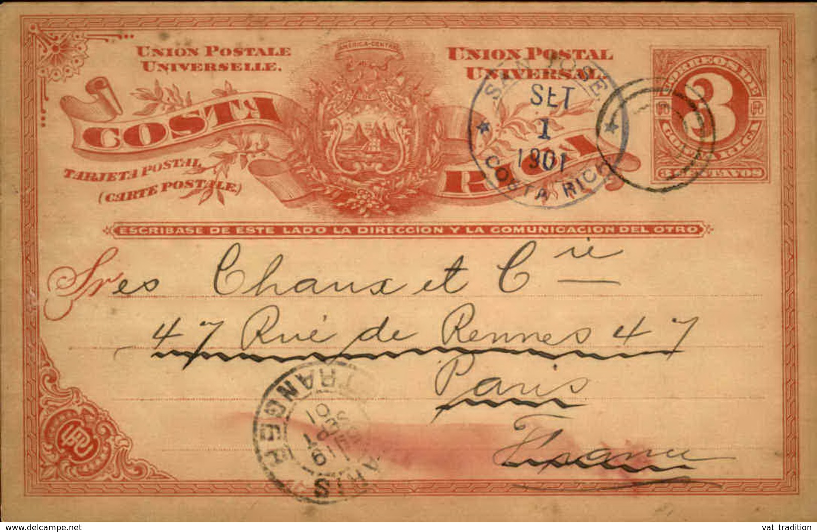 COSTA RICA - Entier Postal De San José En 1901 Pour La France - A Voir - L 6143 - Costa Rica