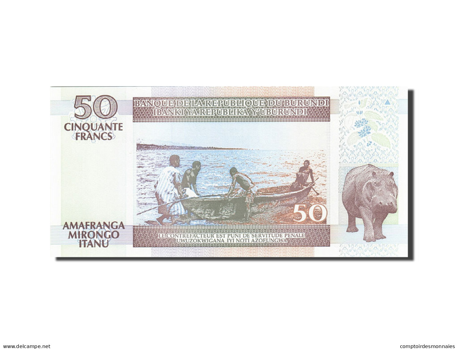 Billet, Burundi, 50 Francs, 1993-1997, 2007-11-01, KM:36g, NEUF - Burundi