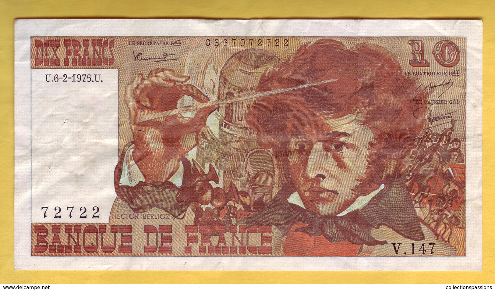 BILLET FRANCAIS - 10 Francs Berlioz 6-2-1975 TTB+ - 10 F 1972-1978 ''Berlioz''