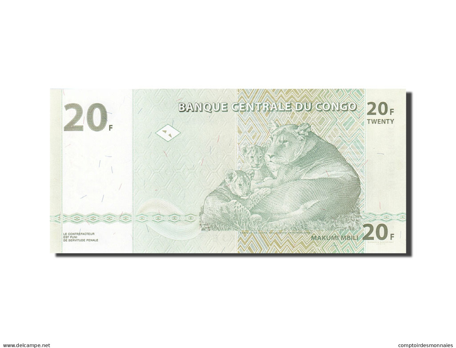 Billet, Congo Democratic Republic, 20 Francs, 2003, 2003-06-30, KM:94a, NEUF - République Démocratique Du Congo & Zaïre