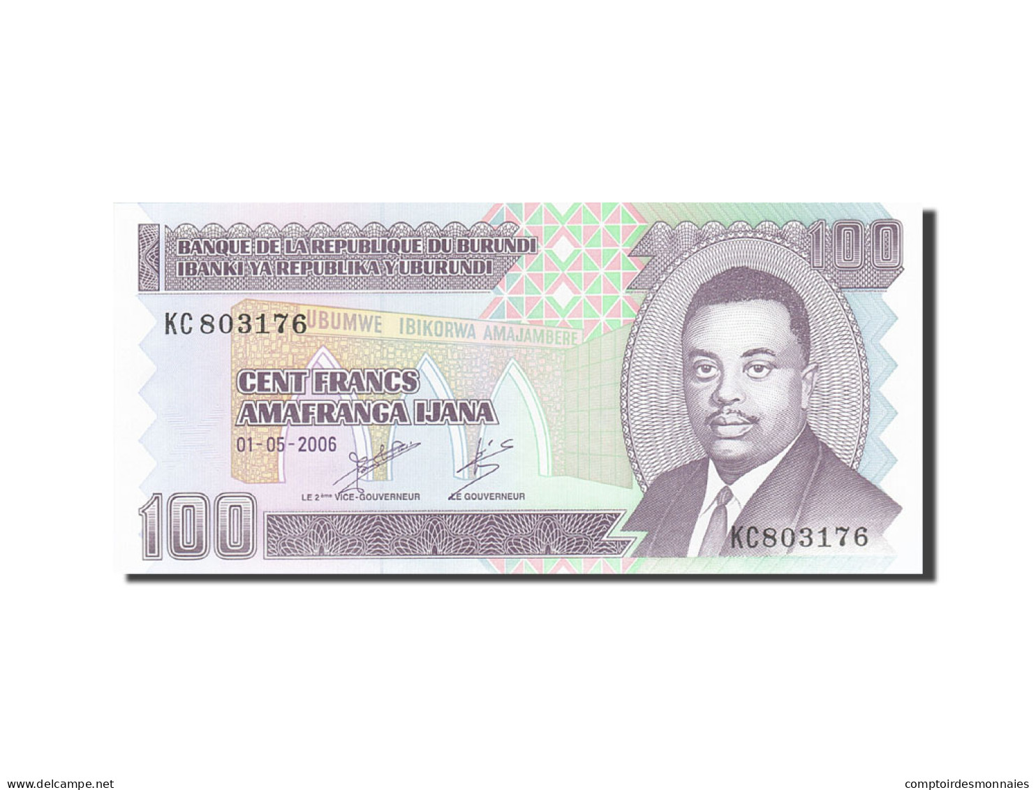 Billet, Burundi, 100 Francs, 1993-1997, 2006-05-01, KM:37e, NEUF - Burundi