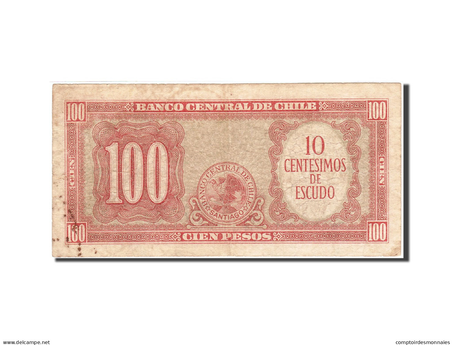 Billet, Chile, 10 Centesimos On 100 Pesos, 1960, Undated (1960-1961), KM:127a - Chile