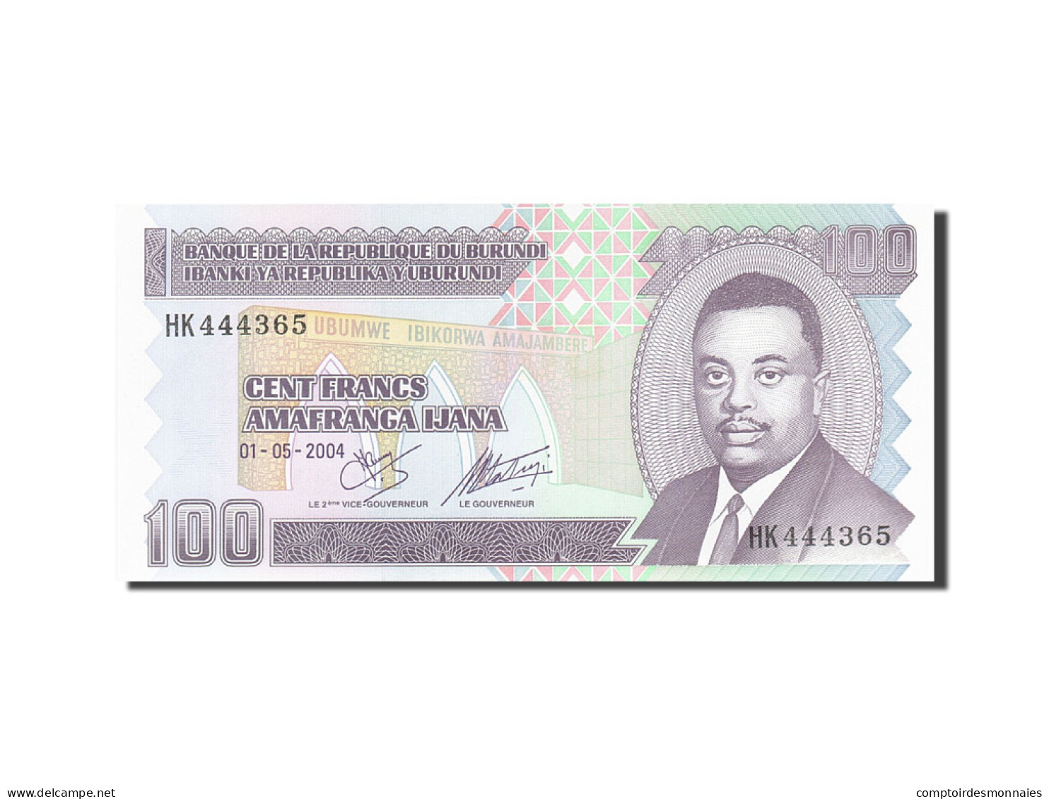 Billet, Burundi, 100 Francs, 1993-1997, 2004-05-01, KM:37D, NEUF - Burundi