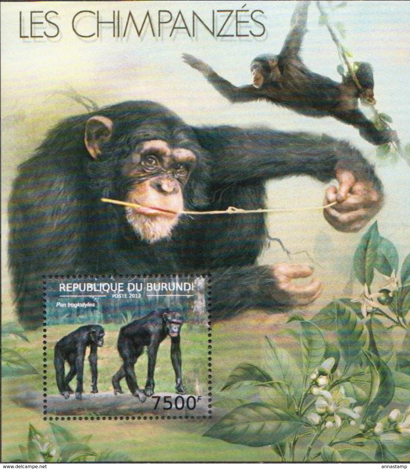 Burundi MNH Chimpanzees Sheetlet And SS - Chimpanzees