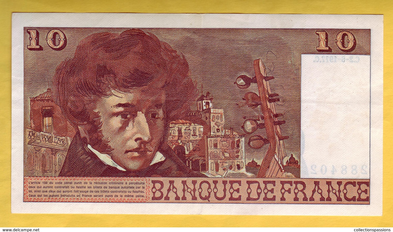 BILLET FRANCAIS - 10 Francs Berlioz 2-6-1977 SUP - 10 F 1972-1978 ''Berlioz''