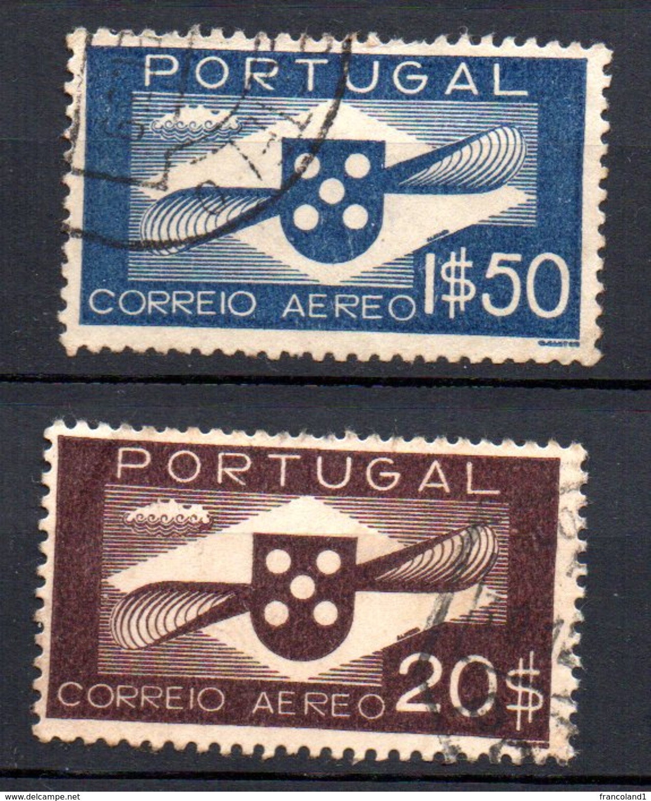 1936 Portogallo Aerea Unificato  A1 A9 Timbrati Used - Usati