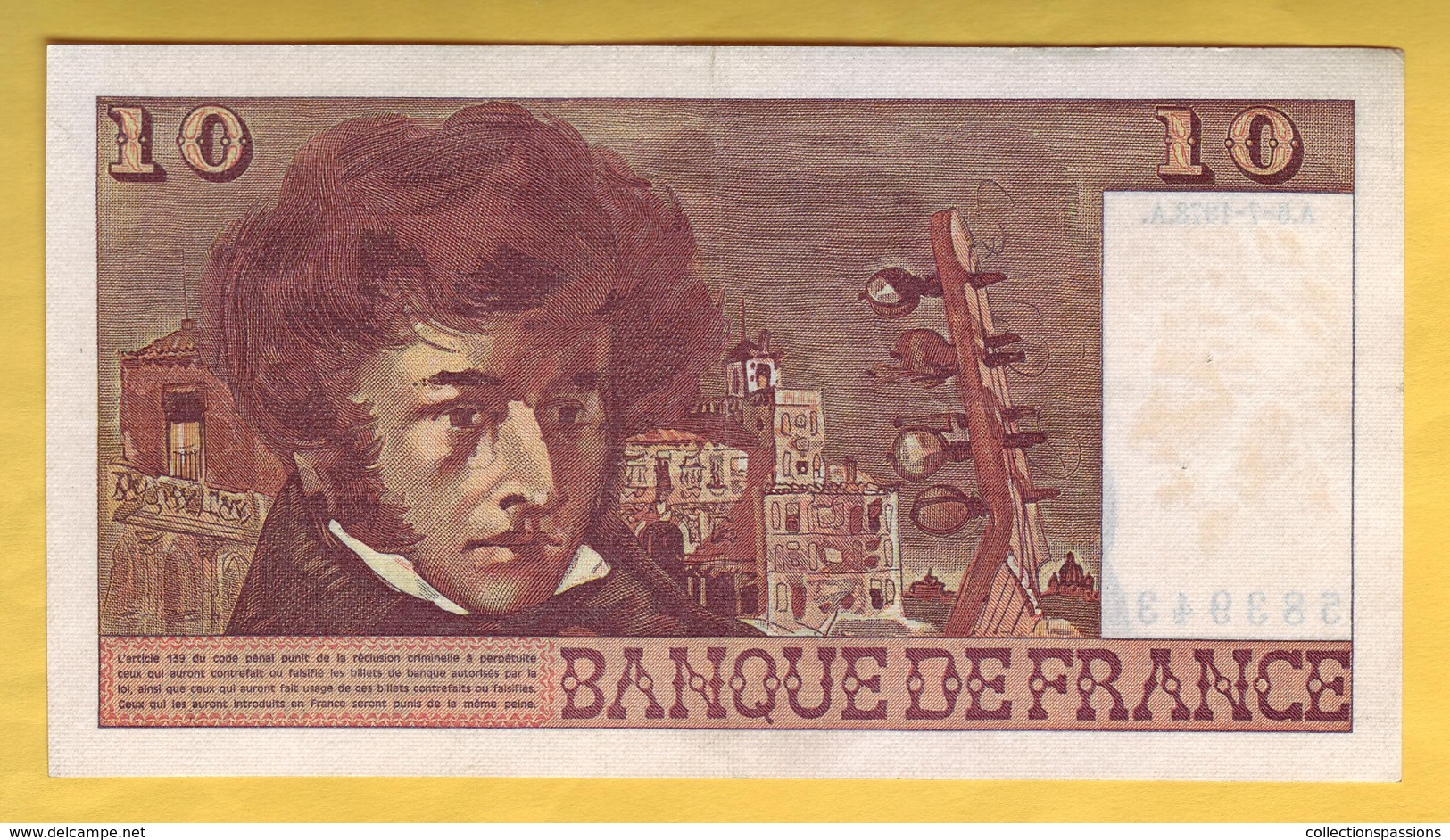 BILLET FRANCAIS - 10 Francs Berlioz 6-7-1978 SUP - 10 F 1972-1978 ''Berlioz''