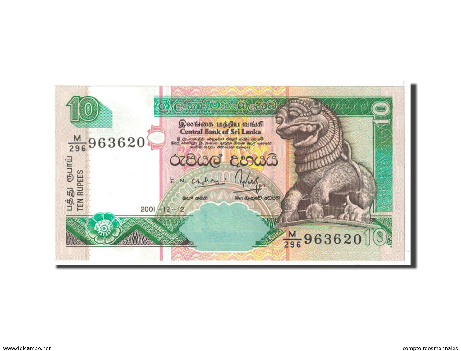 Billet, Sri Lanka, 10 Rupees, 2001, 2001-12-12, KM:115a, NEUF - Sri Lanka