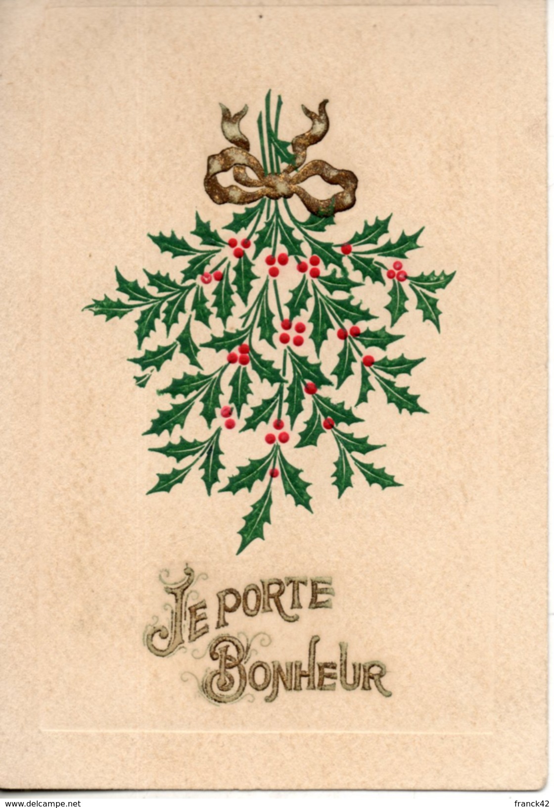 Carte Illustrée Gaufrée. Houx - Plantes Toxiques