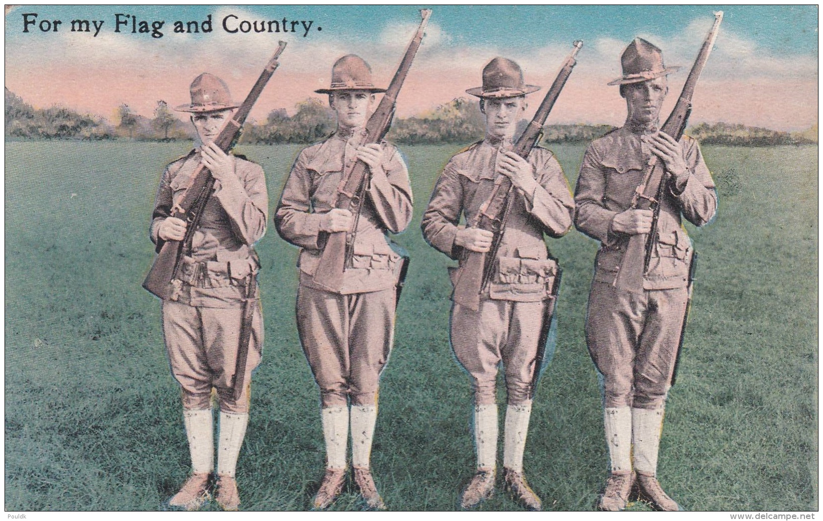 US Military Postcard Around WW1/WW2: For My Flag And Country  - Mint (G58-72) - Militaria