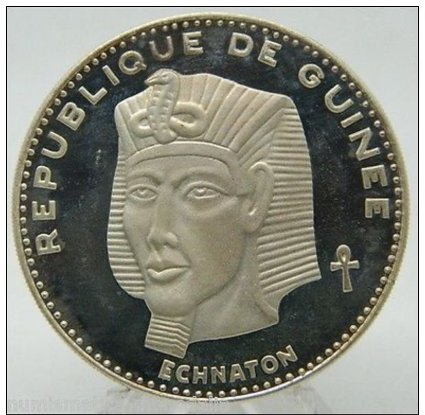 1970 REPUBLIQUE DE GUINEE 500 FRANCS GUINEENS ECHNATON SILVER GUINEA (8438) - Altri – Africa