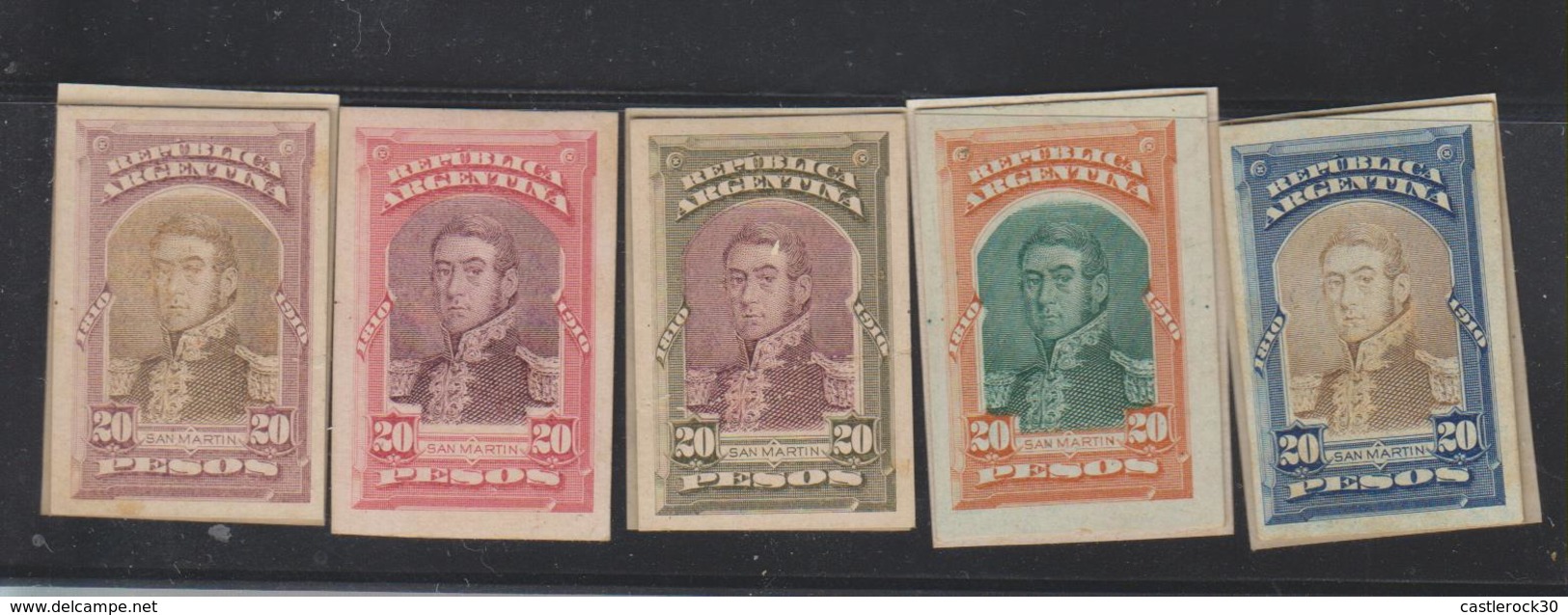 E)1910 ARGENTINA, GENERAL JOSE DE SAN MARTIN, FULLSET, CARD BOARD PROOFS, XF - Collections, Lots & Séries