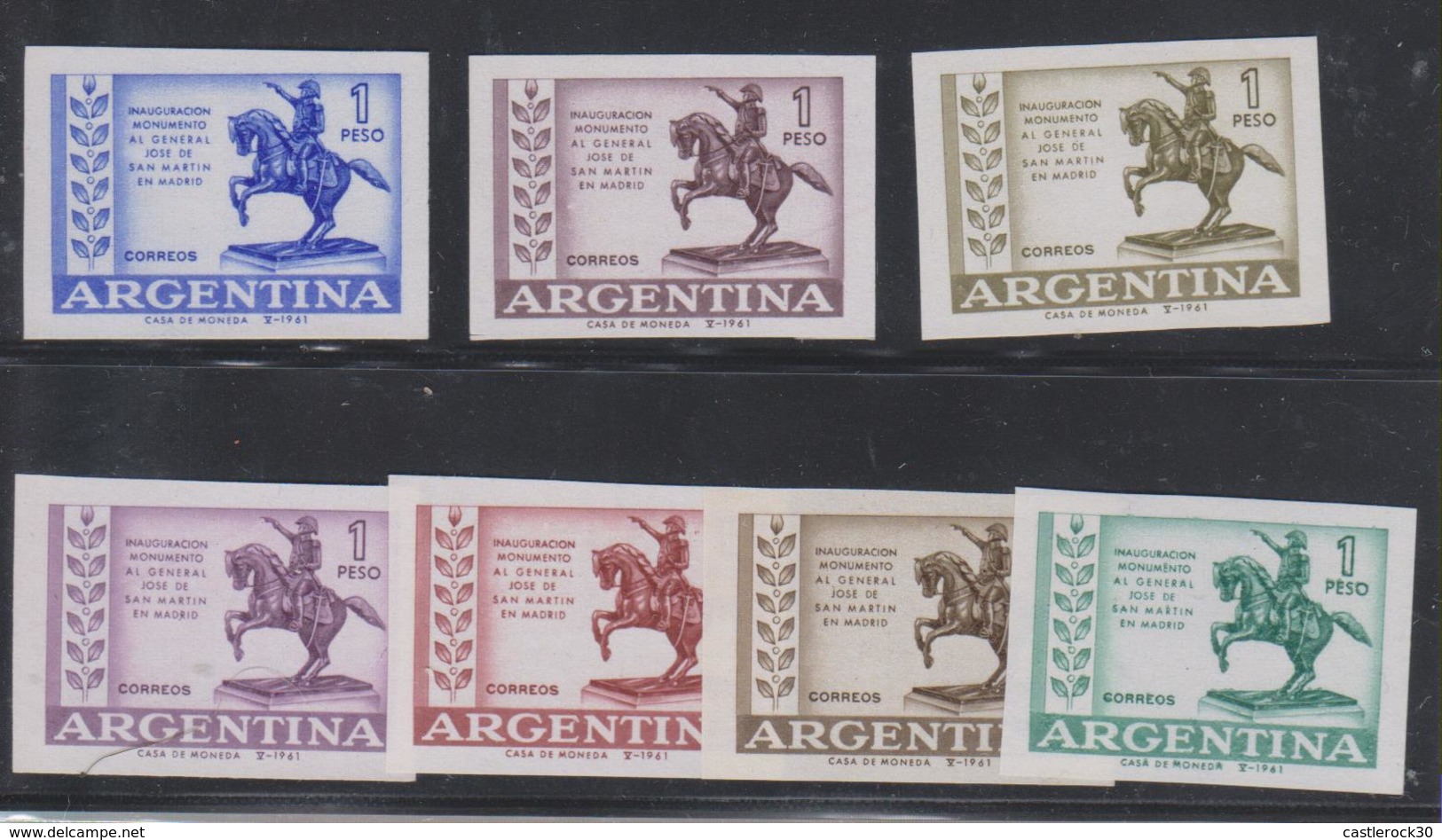E)1967 ARGENTINA, INAUGURATION OF THE JOSE DE SAN MARTIN MONUMENT IN MADRID-SPAIN, MILITARY, POLITICAL, PROOF SET, XF - Colecciones & Series