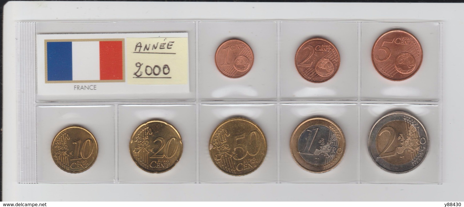 2000  - FRANCE - Série Des 8 Pièces Euro. - Provenance De Rouleaux -  Voir Les 2 Scannes. - Francia