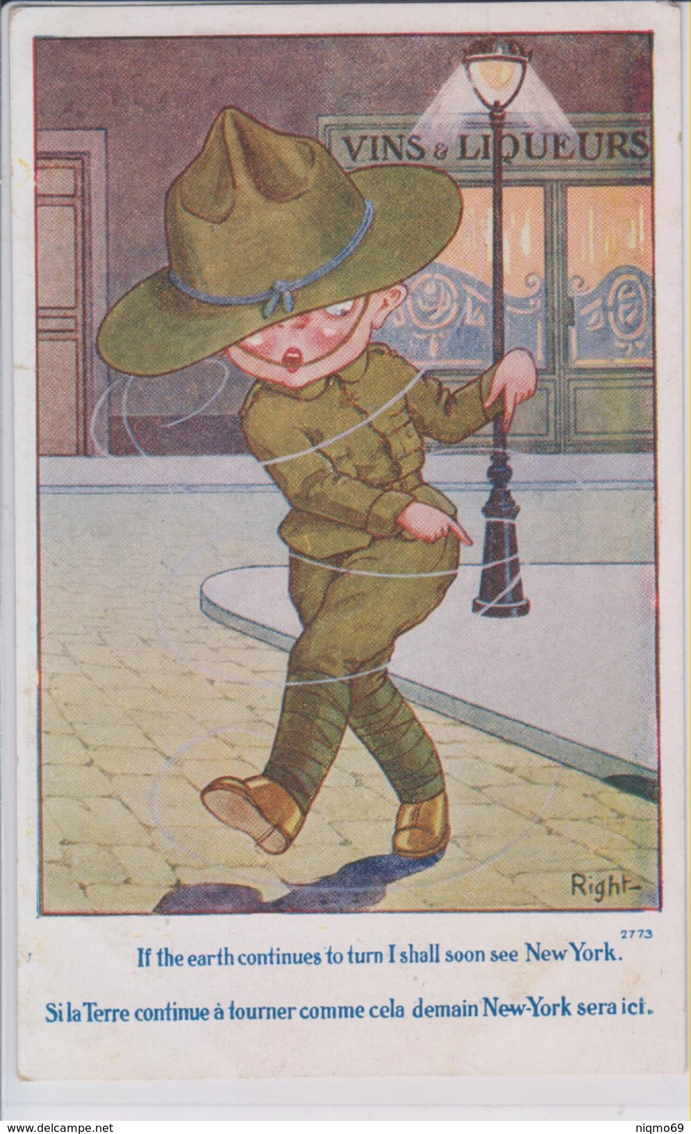 Right Illustrateur Enfants Humour Anglais / Français Garçon Soldat Militaire - Right