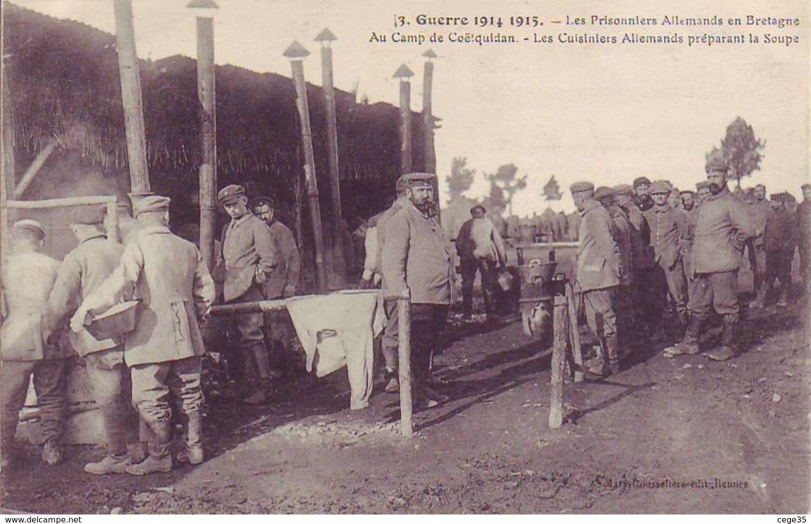56 Camp De Coëtquidan - Les Prisonniers Allemands En Bretagne - Les Cuisiniers Allemands Préparant La Soupe - - Guer Coetquidan