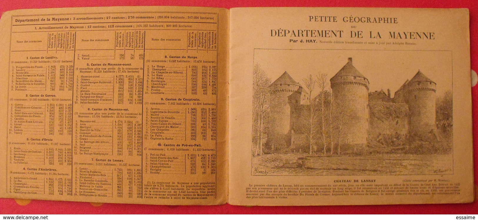 Petite Géographie De La Mayenne. Laval Chateau-Gontier. Julien Hay. 1930. Cartes - Pays De Loire