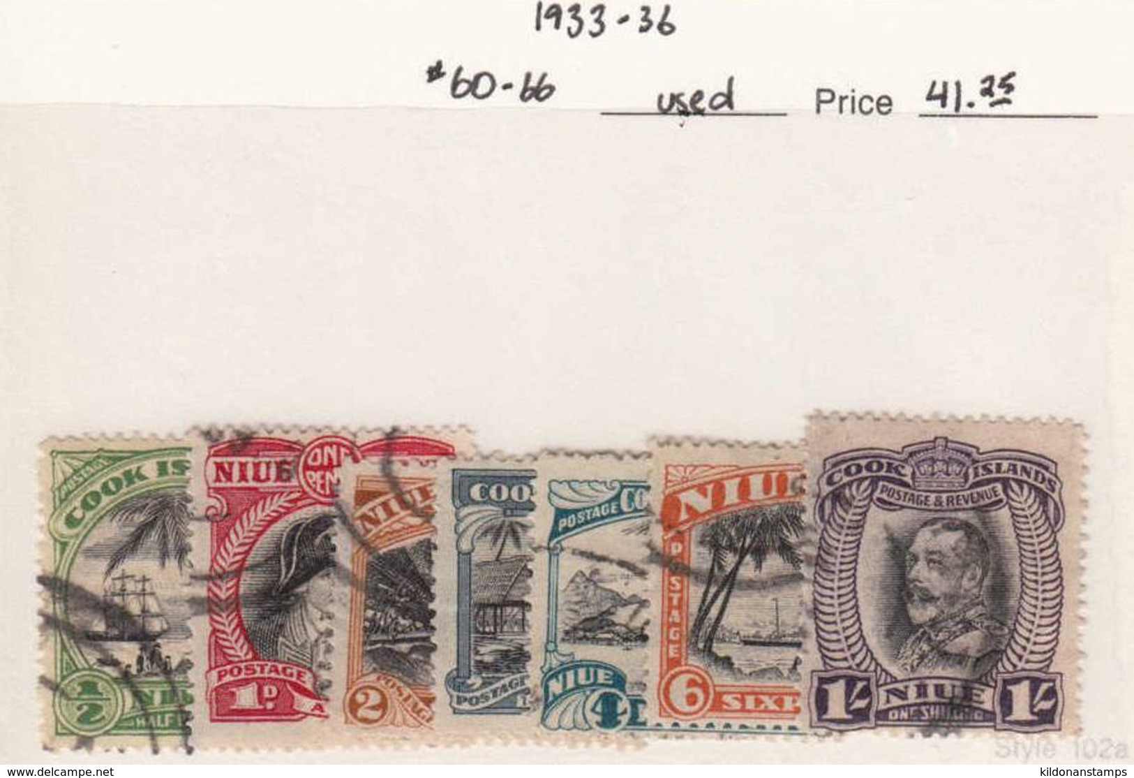 Cook Islands 1933-36 Cancelled, Sc# 60-66, SG 106-112 - Cook Islands