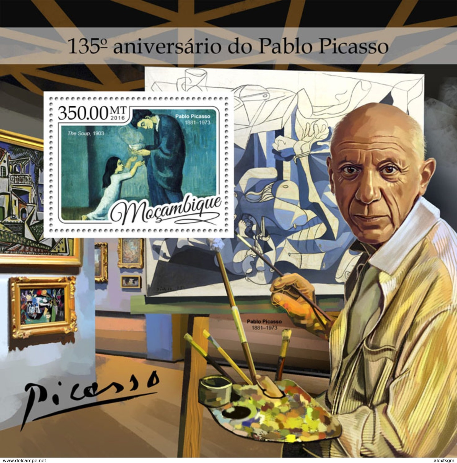 MOZAMBIQUE 2016 - Pablo Picasso, S/S. Official Issue - Picasso