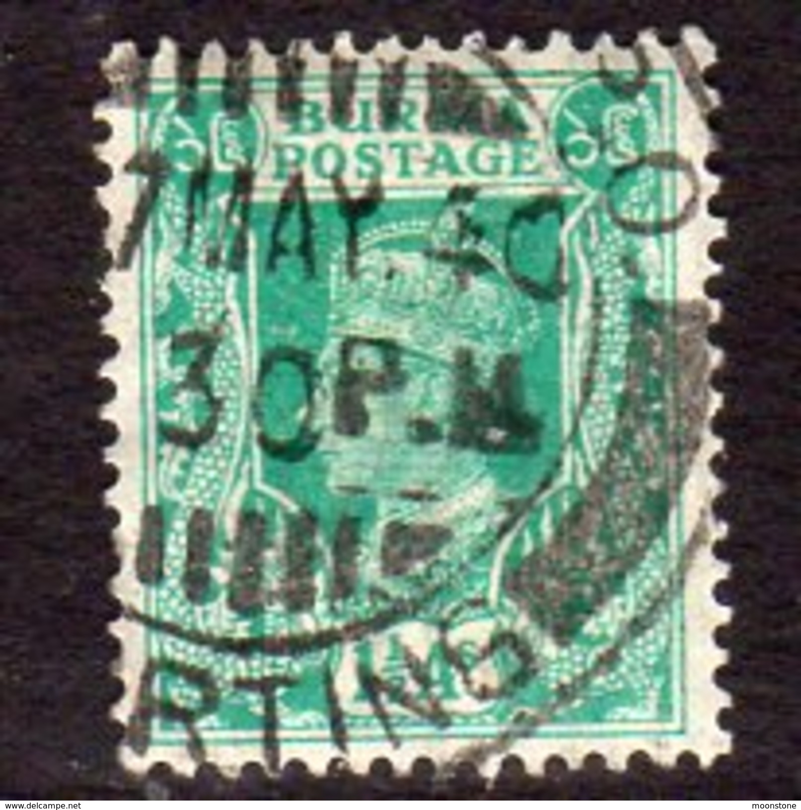 Burma GVI 1938-40 1½a. Turquoise-green, Used, SG 23 (D) - Burma (...-1947)