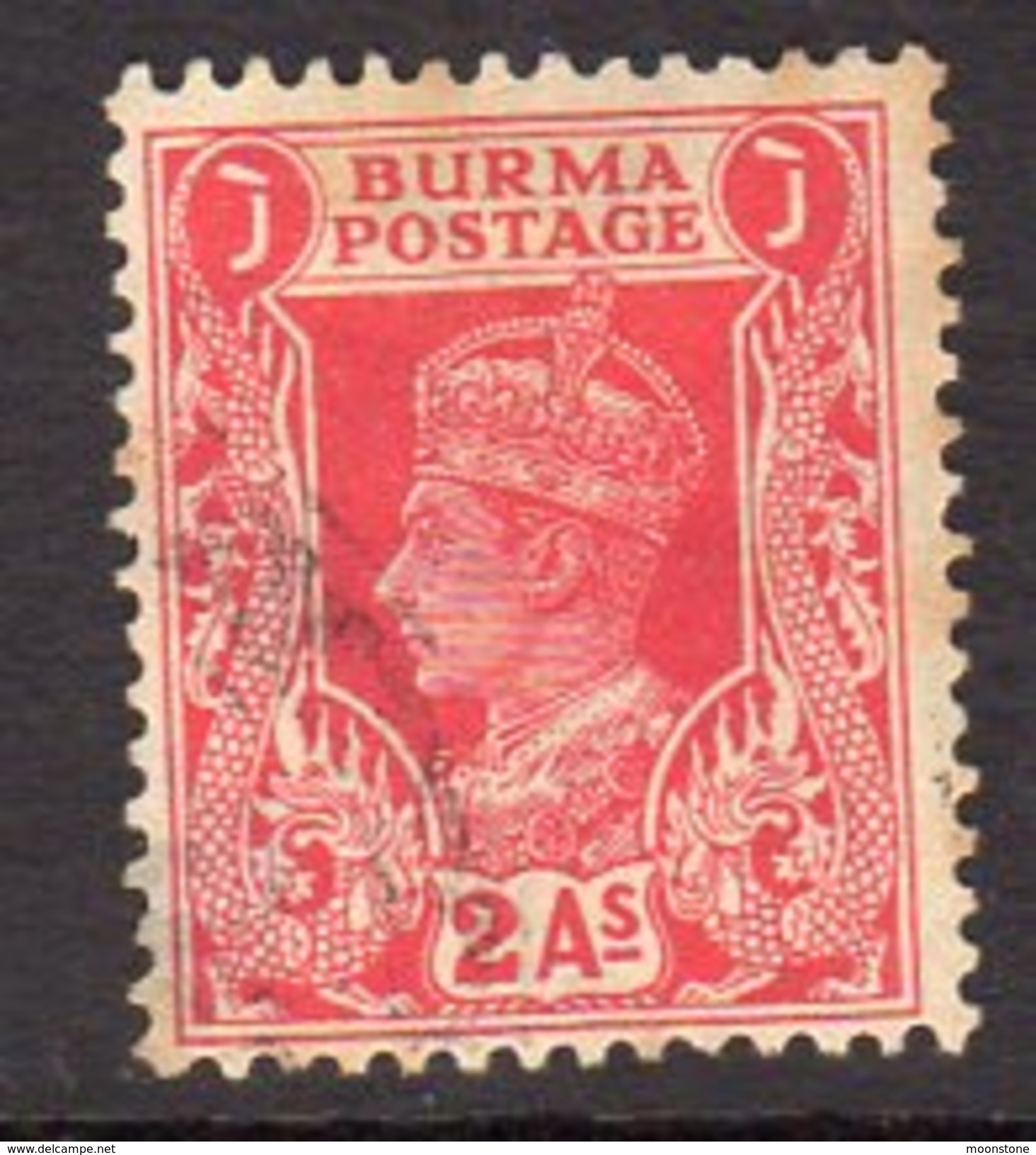 Burma GVI 1938-40 2a. Carmine, Used, SG 24 (D) - Birmanie (...-1947)