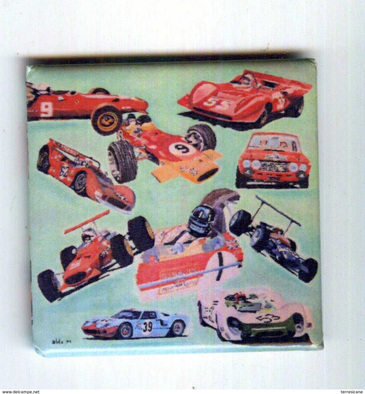 X MAGNETE CALAMITA FRIGO IDEA REGALO  MOTORSPORT YEAR 1969 FERRARI LOTUS BRM PORSCHE FORD LANCIA CHEVROLET CM. 4X4 - Sport