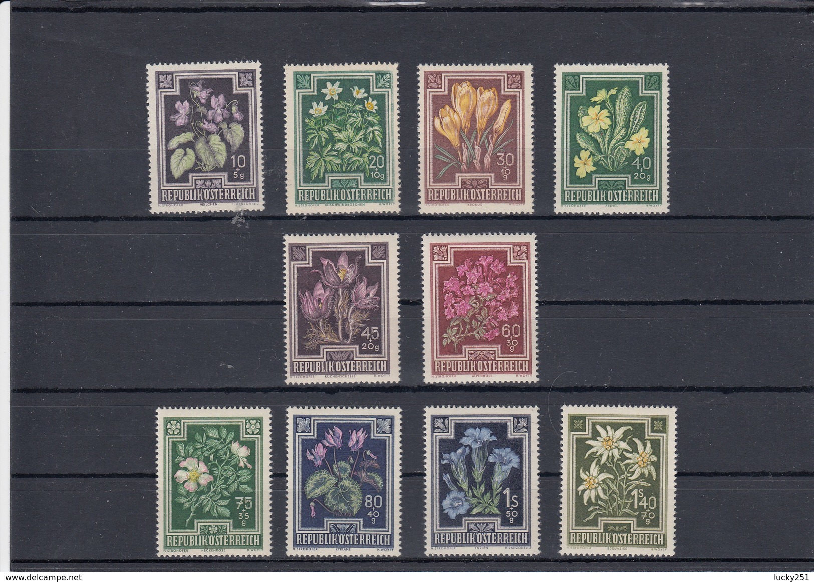 Autriche - Fleurs Diverses - Neufs** - Année 1948 - Y.T. 722/731 - Neufs