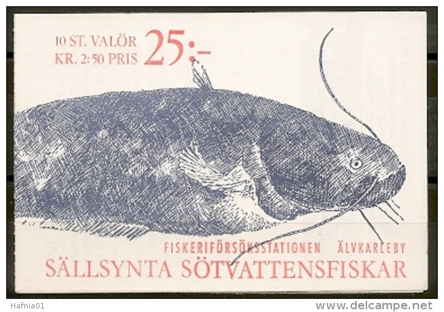 Sweden 1991. Fish.  Booklet.  Michel MH 157 MNH.  Signed. - 1981-..