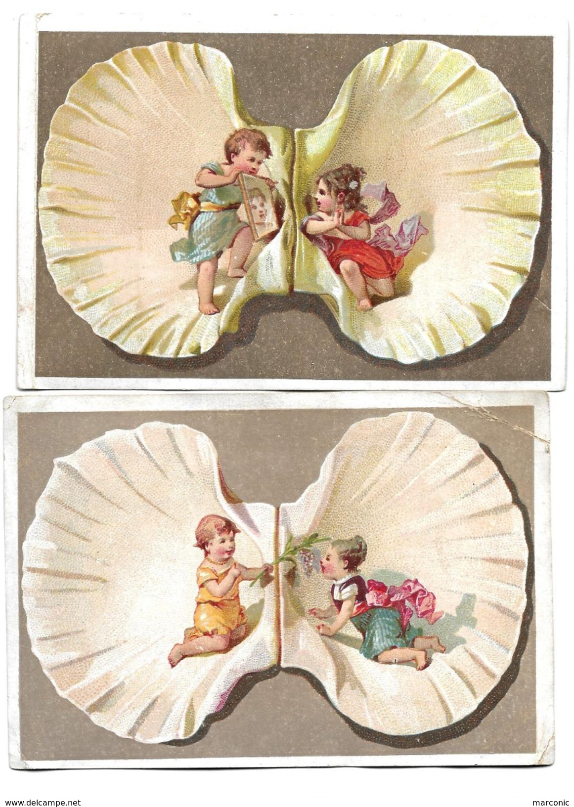 LOT 2 CHROMOS -  Cafetières à Circulation - Coquille ST Jacques Avec Enfants - Otros & Sin Clasificación