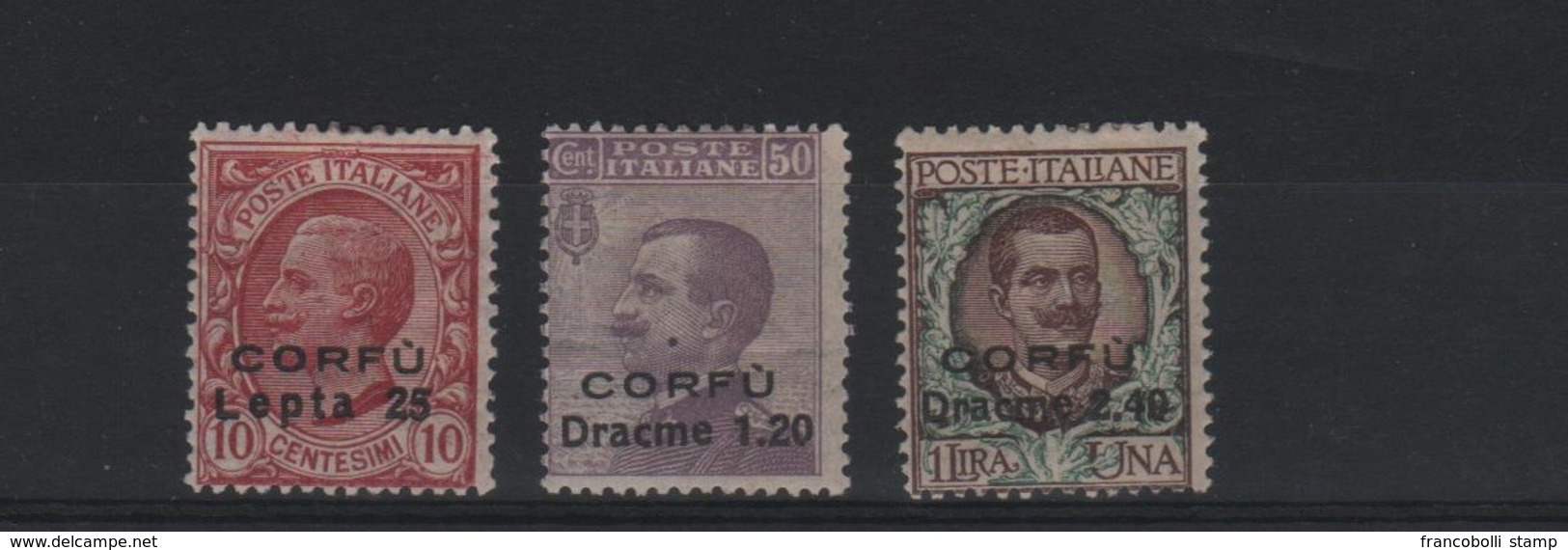 1923 Occupazione Corfù Francobolli D'Italia Sopr. CORFU Serie Cpl MLH - Corfù