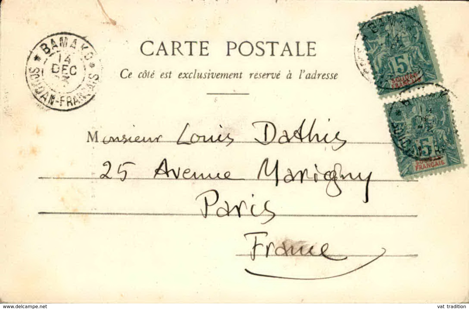 FRANCE / SOUDAN - Oblitération De Bamako En 1903 Sur Carte Postale De Nue Ethnique , Aff. Type Groupe - A Voir - L 6190 - Briefe U. Dokumente