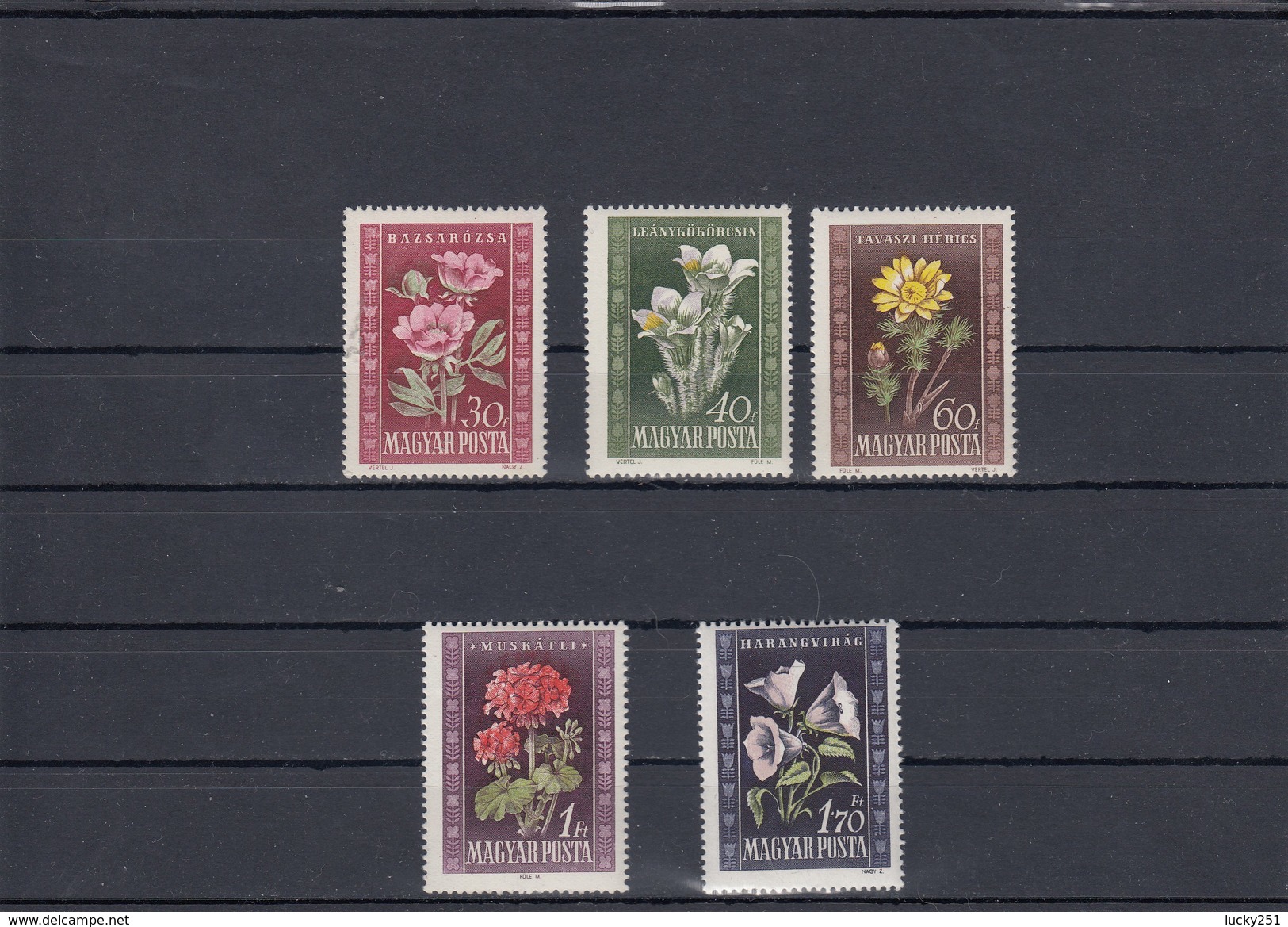 Hongrie - Fleurs Diverses - Neufs** - Année 1950 -  Y.T. 1024/1028 - Neufs