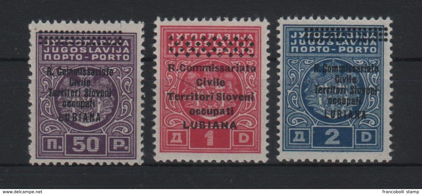 1941 Occupazione Lubiana Segnatasse Serie Cpl MNH Firmati +++ - Occ. Anglo-américaine: Sicile